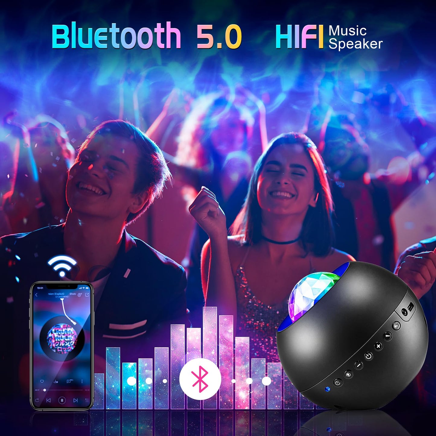 Galaxy Projector for Bedroom Birthday Gifts for Teen Boy Gifts, LED Galaxy Light Projector, 15White Noise HiFi Bluetooth Speaker,Remote&Timer Ceiling Projector Lights Trendy Stuff