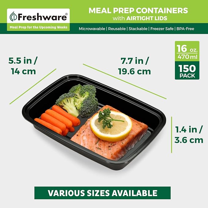 Freshware Meal Prep Containers 1 Compartment