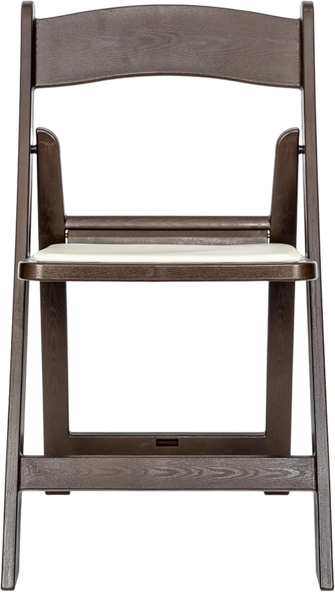 Flash Furniture Hercules Commercial Indoor/Outdoor Folding Event Chair, Wood Look, Weather-Resistant, Lightweight Design, Versatile Use, Set of 2, Dark Brown