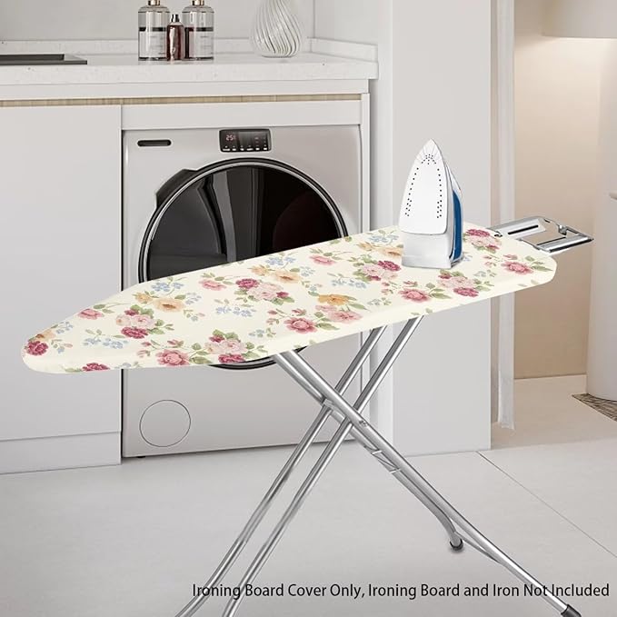 Rose Flower Ironing Board Cover, Iron Board Cover Non-Slip Thick Ironing Board