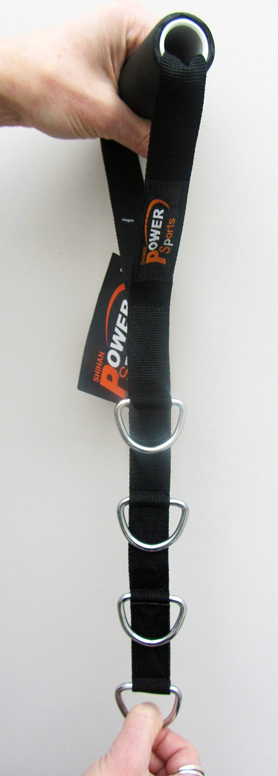 Stirrup Handle with 4 D-Rings Adjustable Cable Machine Attachment Power Sports (Sold Single)