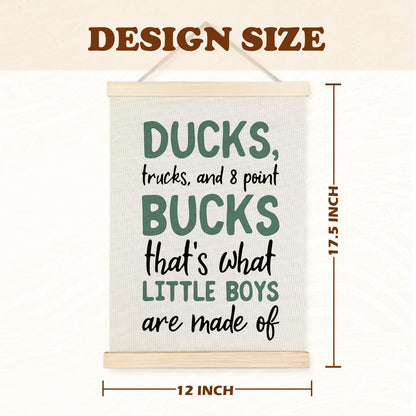 Supwhd Boys Room Decor, Ducks Trucks and 8 Point Bucks Poster Hanger Frame, Boy Nursery Wall Decor for Toddler Little Boy Kids Room Playroom Nursery, 12x16 Inches