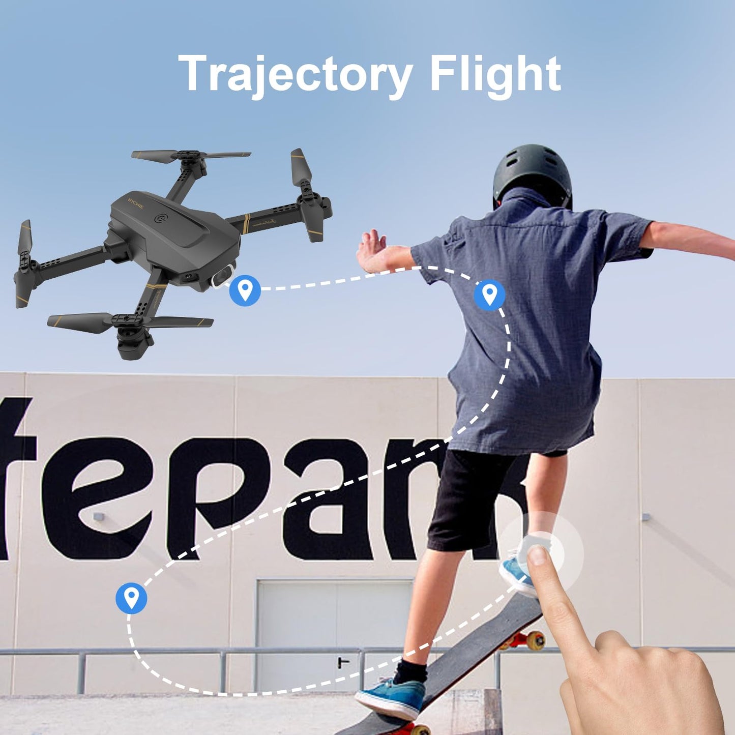4DV4 Drone with 1080P Camera for Adults Kids,FPV HD Live Video RC Quadcopter Helicopter Toys Gifts,Altitude Hold, Waypoints,3D Flip,Headless Mode,2 Batteries,Carrying Case,Black