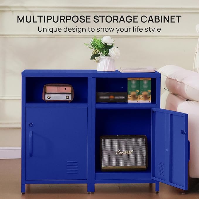ALBAD Compact Metal Nightstand