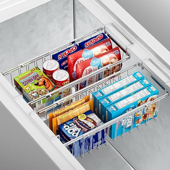 Orgneas Freezer Baskets for Chest Freezer, Capacity Expandable Deep Freezer