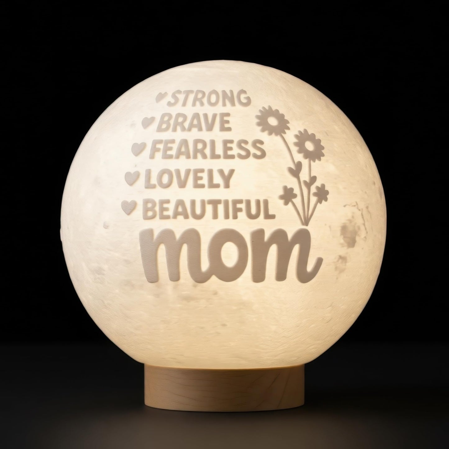 Funnytree Mothers Day Mom Birthday Gift Moon Lamp Night Light - Home Nursery Room Bedroom Office Desk Decor, Gifts for Women Wife Mom
