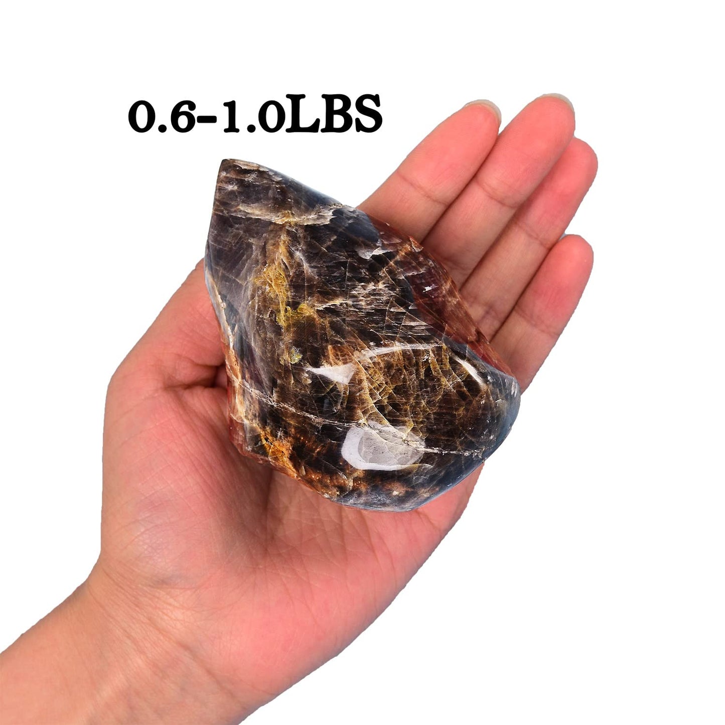 Black Moonstone Flame Shaped Towers Large Healing Crystal Stone Home Decor 1.5-2.2LBS