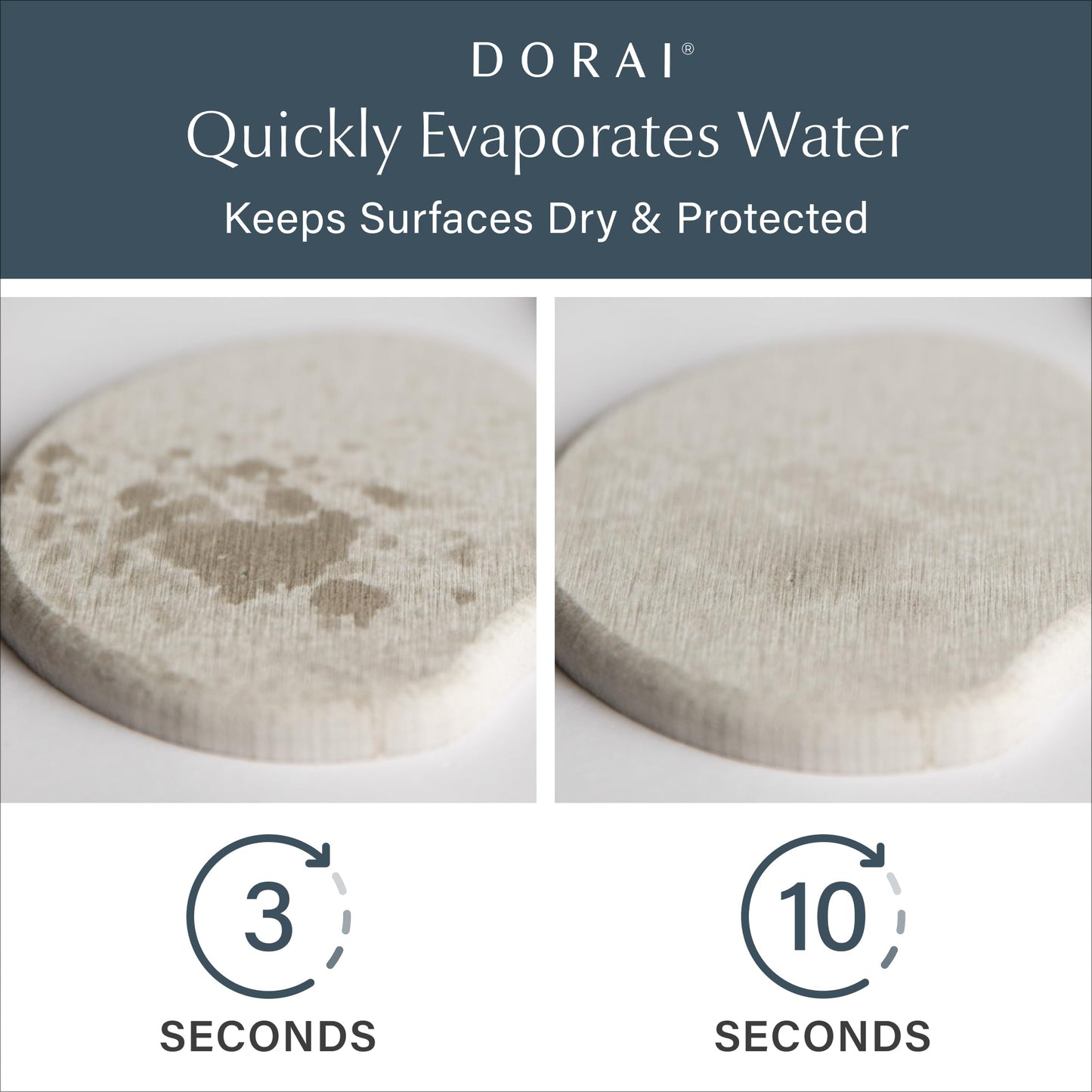 Dorai Home Stone Coasters Set - Diatomaceous Earth Water-Absorbing Drink Coaster for Coffee Table, Kitchen or Bar, Modern Stone Appearance | Sandstone - Set of 4