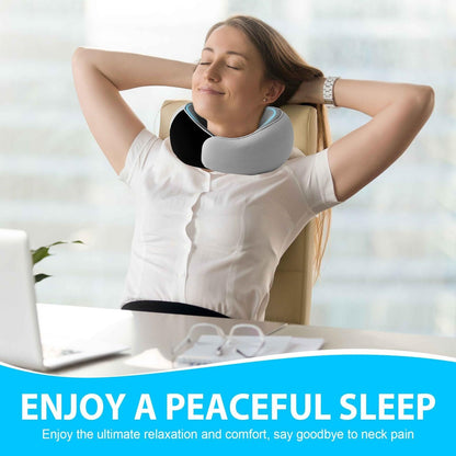 Travel Neck Pillow for Airplanes – 100% Memory Foam, 360° Head Support, Breathable & Washable Cover, Compact for Travel, Car & Flights