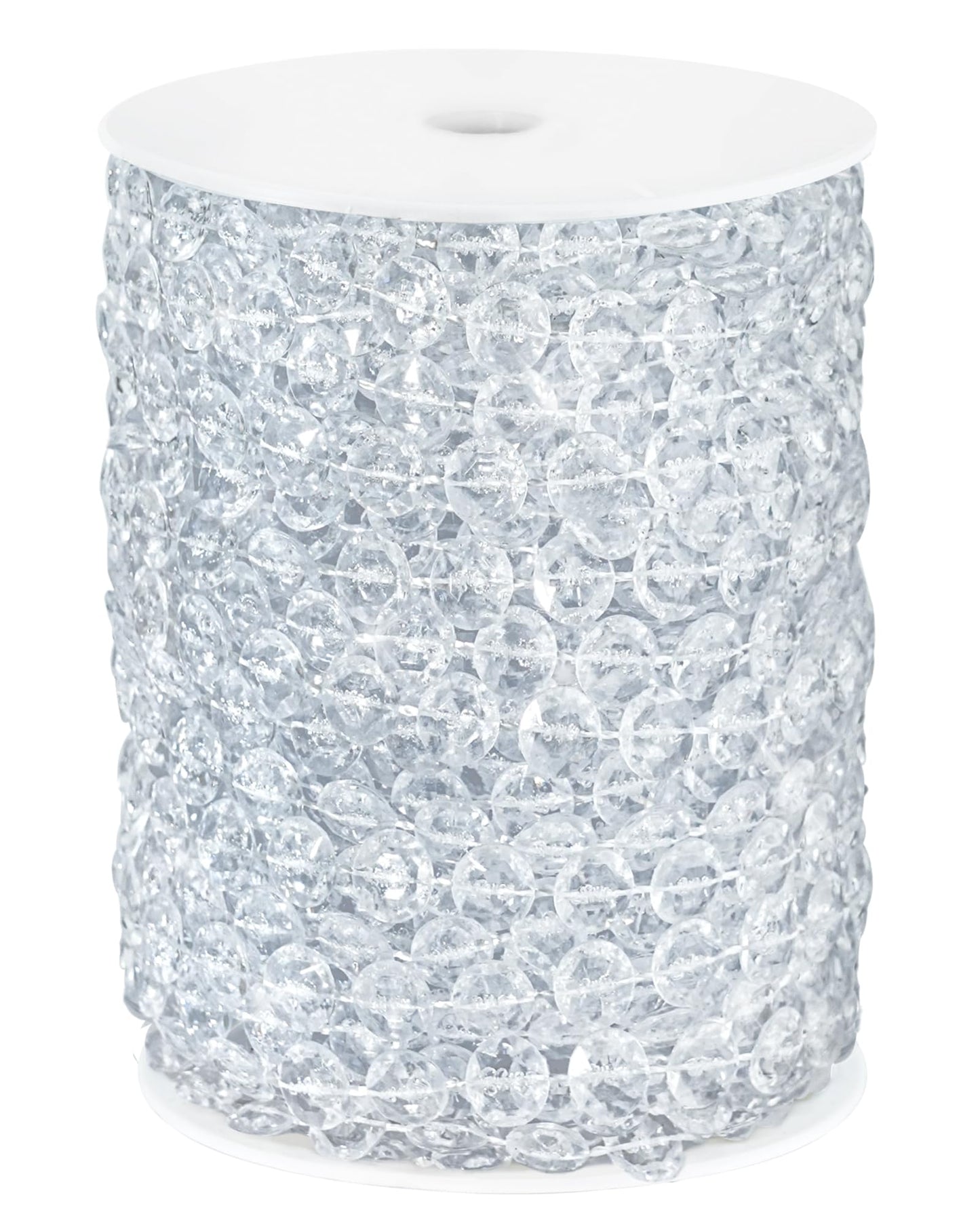 99FT Acrylic Crystal Garland, Clear Diamond-Shaped Crystal Bead Strands, DIY Crystal Beads String Roll for Christmas Tree Wedding Decorations Party Decorations Beaded Curtain Crafting Projects