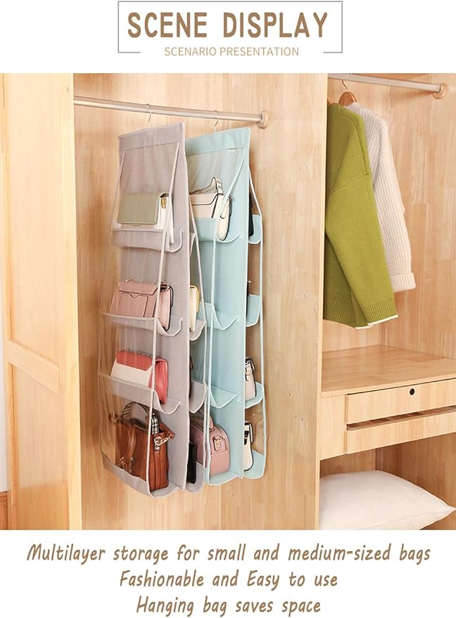 AARAINBOW 1 Pack Hanging Handbag Purse Organizer, Hand Bag Organizer Space