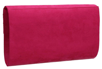 Fioeyr Stylish Faux Suede Envelop Style Bridal Wedding Evening Clutch Party Purse Hand Bag