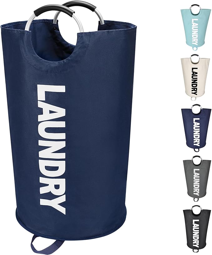 90L Large Laundry Basket, Freestanding Tall Clothes Hamper, Collapsible Laundry