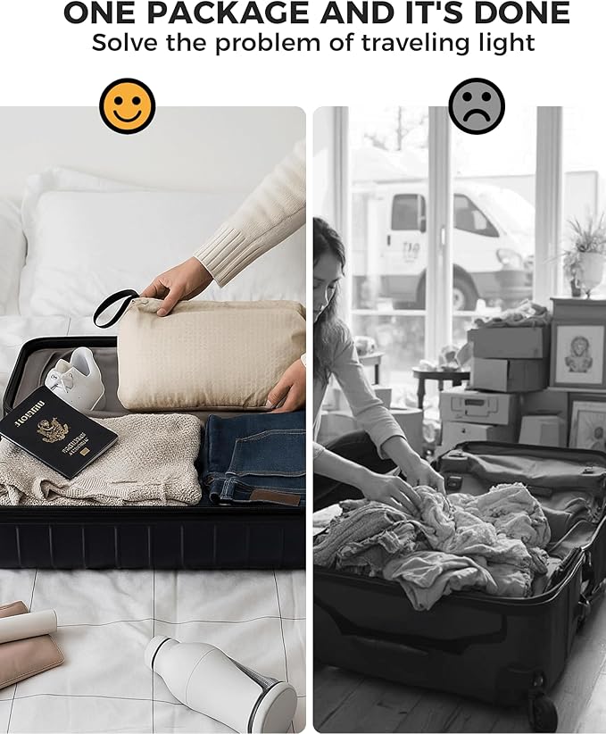Travel Laundry Bag, Pump Free Vacuum Storage Bag Reusable Compression Dirty