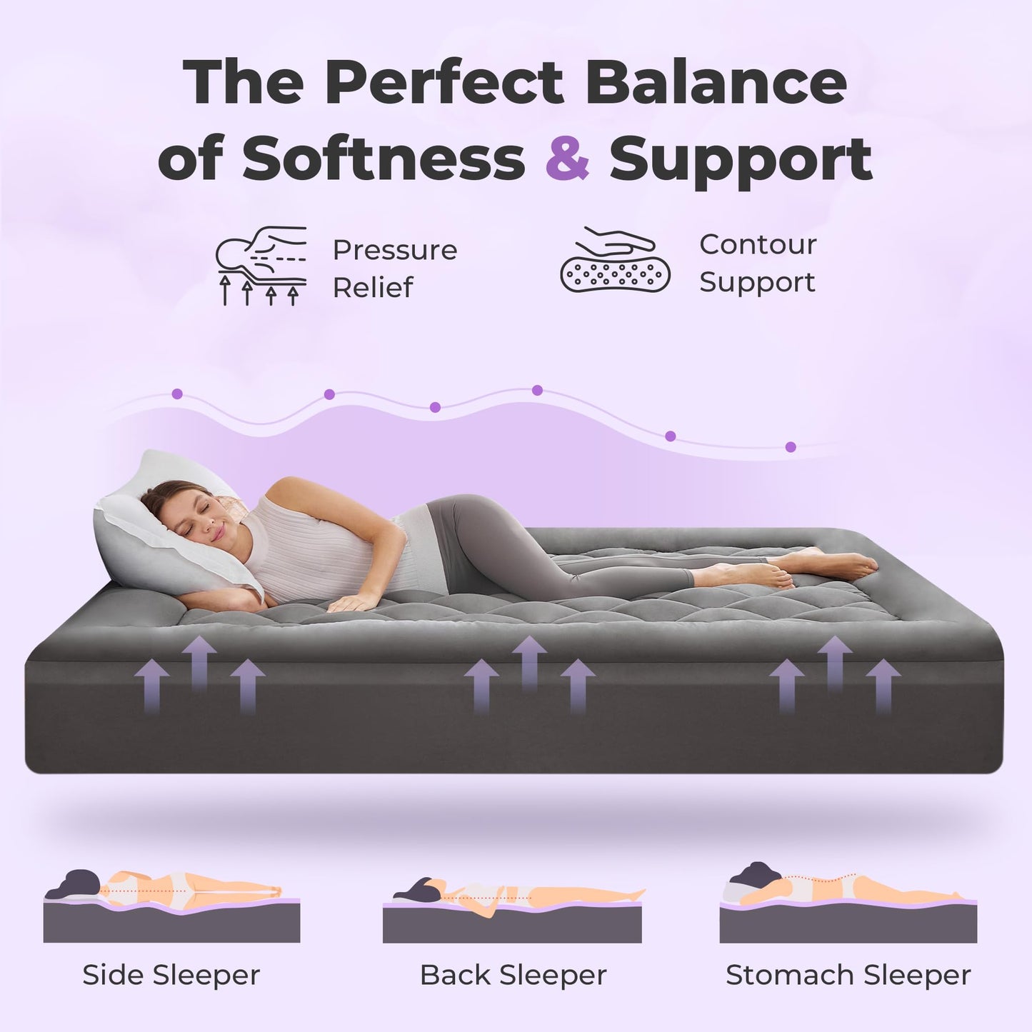 SINWEEK 4 Inch Dual Layer Memory Foam Mattress Topper Twin Size, 2 Inch Gel Memory Foam Plus 2 Inch Plush Soft Pillow Top Cover Filled with 1450GSM Down Alternative Filling,White