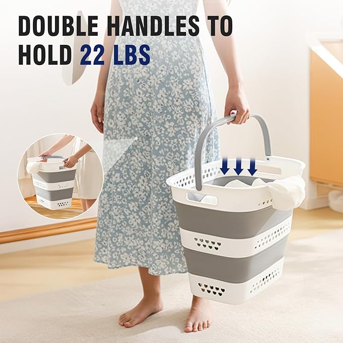 Collapsible Plastic Laundry Basket Hamper