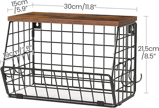 2-Tier Fruit Basket for Kitchen, Stackable Hanging Basket Wire Baskets