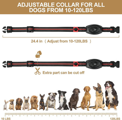 Dog Training Collar - 2 in 1 Rechargeable Remote Dog Shock Anti-Bark Collar w/3 Training Modes, Beep, Vibration, Shock 100% Waterproof, Up 1300Ft Range for Small Medium Large Dogs (Black)