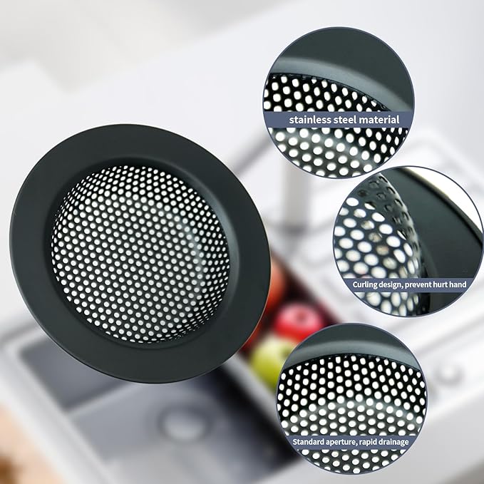 RQYEKDO Kitchen Sink Strainers Sink Stopper Kits, Stainless Steel Sink Drain