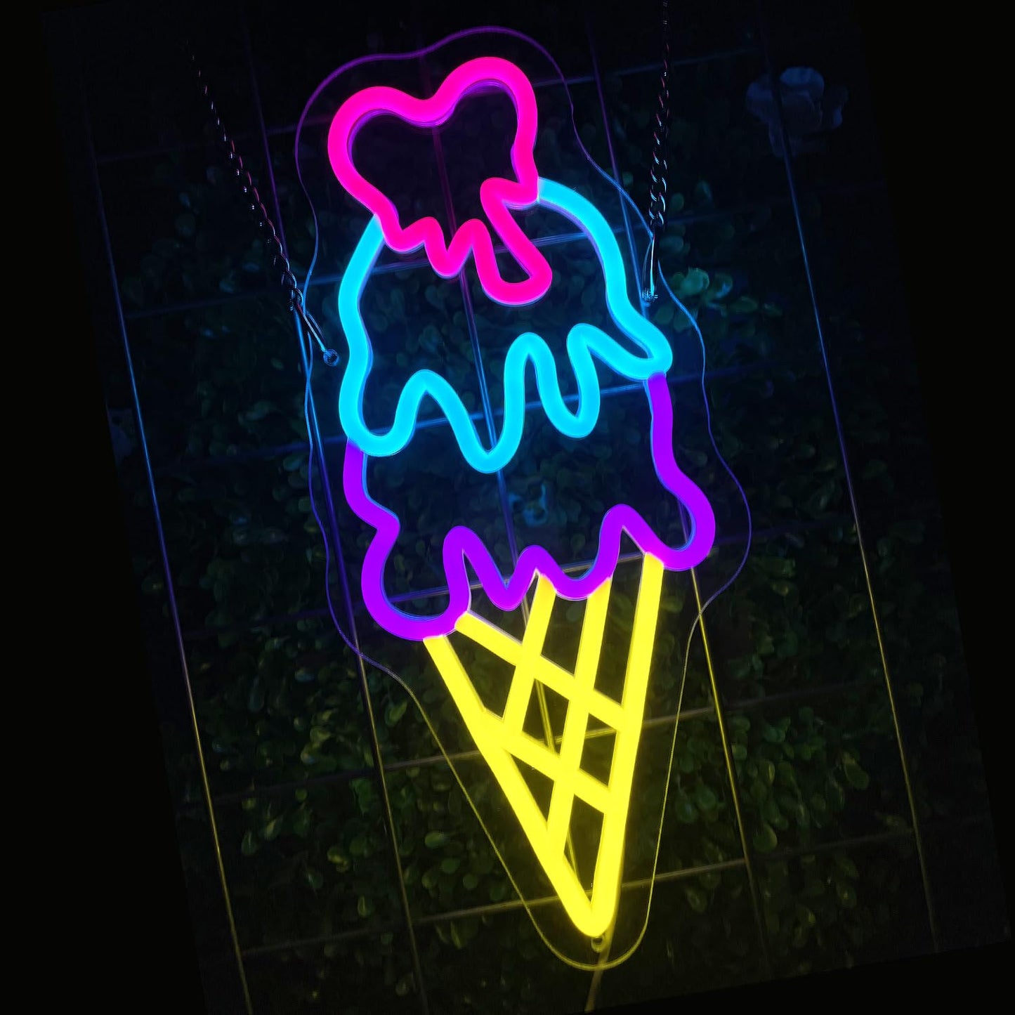 xeayy Ice Cream Open Neon Sign for Wall Decor Dimmable Business LED Neon Light for Ice cream Drink Bar Shop Birthday Christmas Party Bedroom USB Powered Neon Art Signs Decor 14.7×6.7 inch