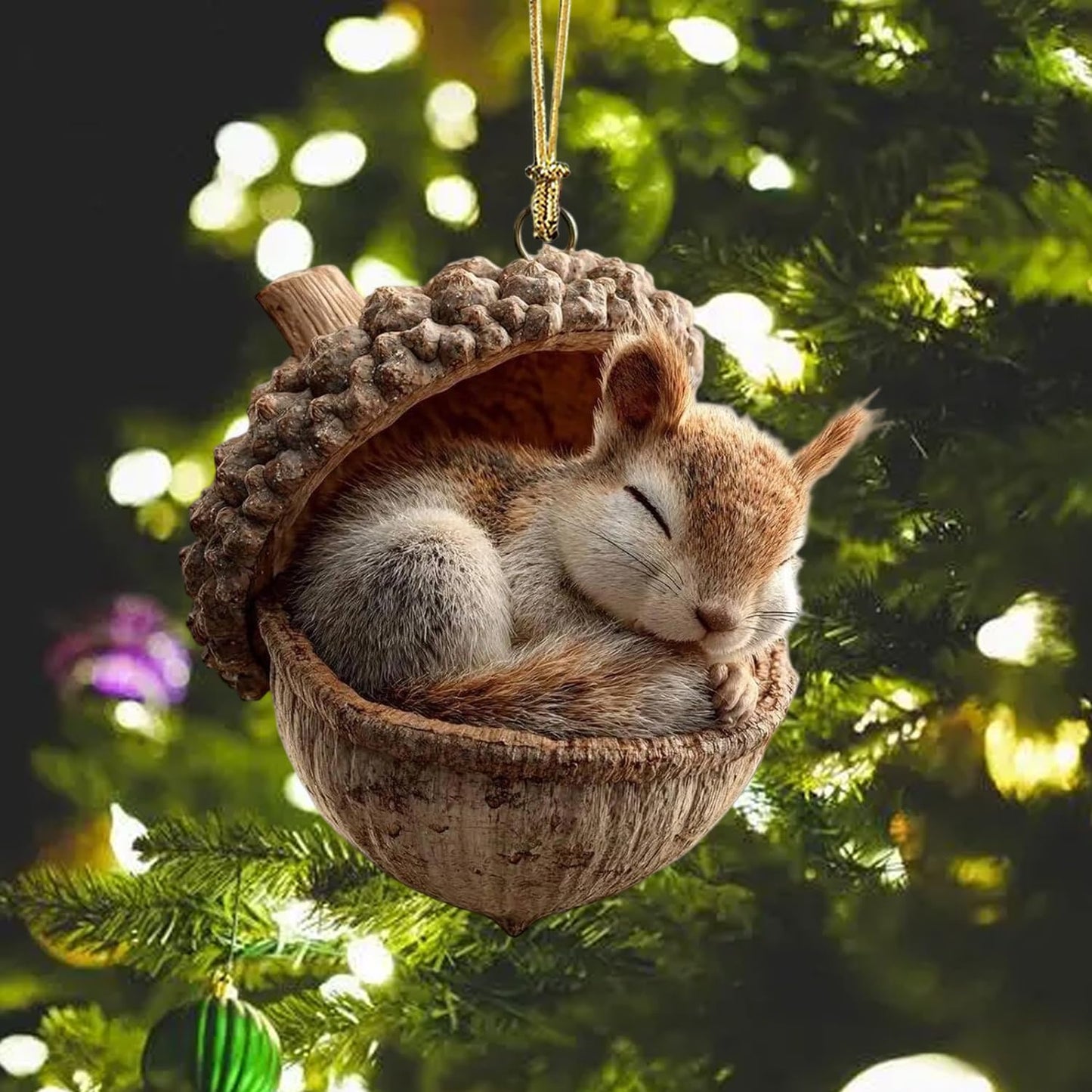 Christmas Tree Decoration,5Pcs Cute Animals Christmas Tree Acrylic Pendant, Fun Pinecone Xmas Hat Xmas Tree Accessories Christmas Pendants Hanging,Owl Rabbit Fox Christmas Ornament