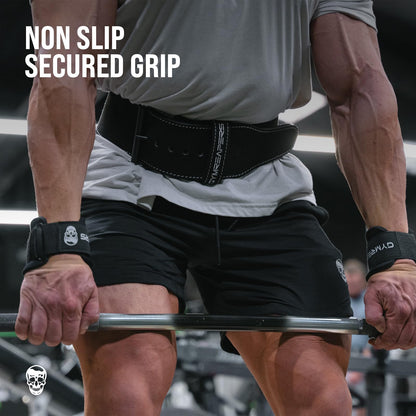 Gymreapers Weight Lifting Hooks (Pair), Heavy Duty Power Wrist Straps Hand Grip Support For Deadlifts, Pull Ups, Shrugs - Gym Gloves For Men and Women