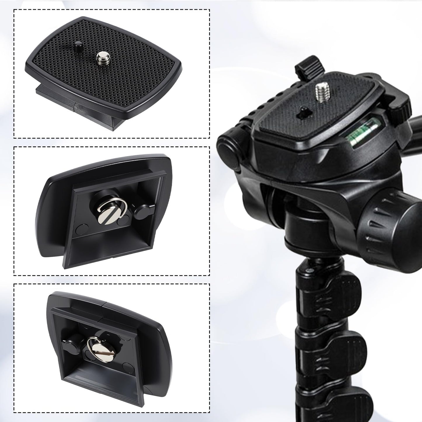 3 PCS Universal 43x43mm Quick Release Plate Set for Tripods, Camera Mounting Adapter Parts Replacement with Screws Camera Tripods Mount Adapter Ball Head Quick Release Plate Replacement for Cameras