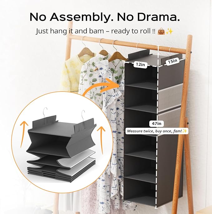 Extra Deep Hanging Closet Organizer