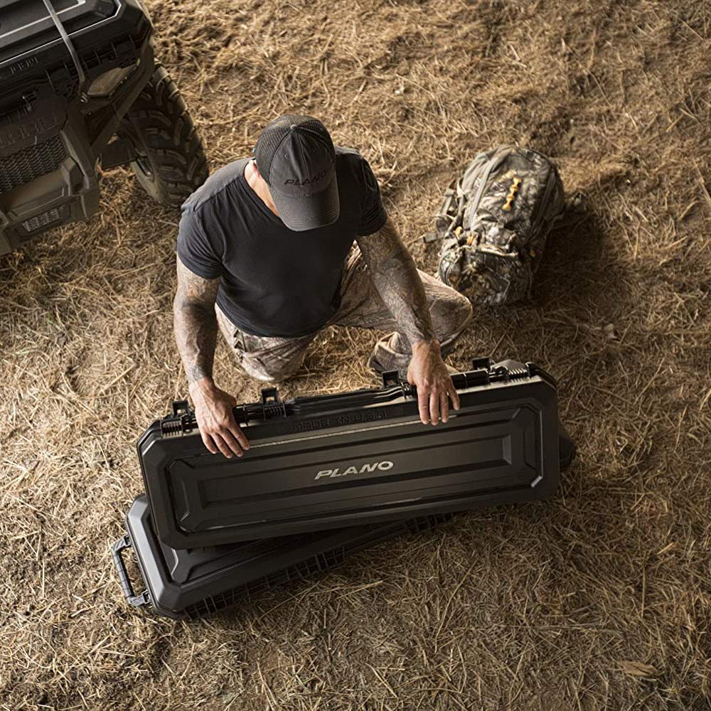 Plano All Weather 42” Tactical Gun Case with Wheels, Black with Pluck-to-Fit Foam, Watertight & Dust-Proof Shield Protection, TSA Airline Approved for Travel