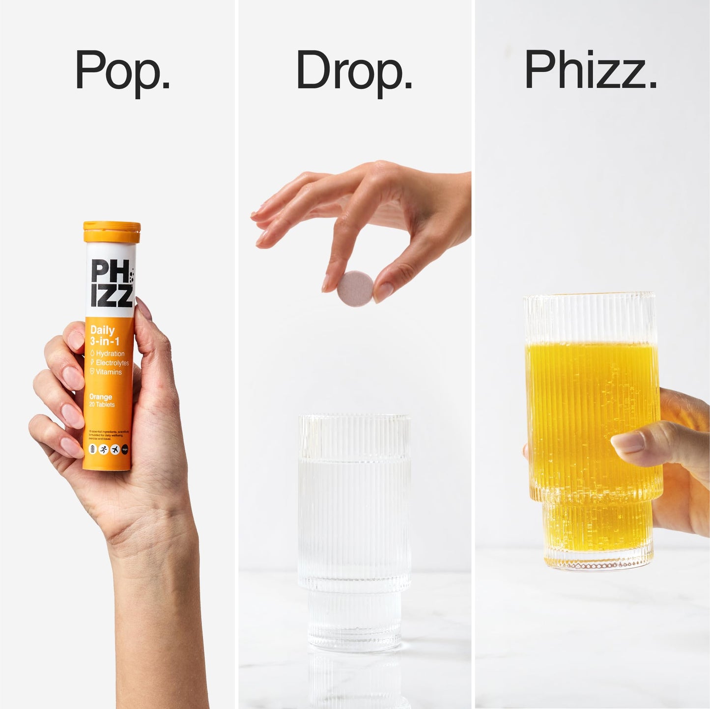 Phizz Electrolytes, Multivitamin & Hydration Tablets - 60 Effervescent Rehydration Electrolyte Tablets - 18 Vitamins & Minerals, Vitamin C, Vegan & Low Calorie