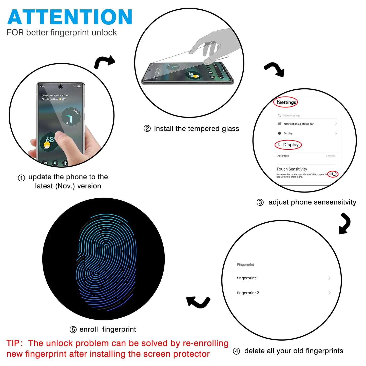 OMOTON 3+2 Pack for Google Pixel 9 Pro XL Screen Protector 6.8 Inch, 3 Tempered Glass Film & 2 Camera Lens Protector, Bubble-free, HD Clear, Not for 9 Pro/ 9