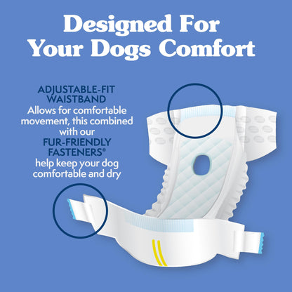 Simple Solution True Fit Disposable Dog Diapers for Female Dogs - Super Absorbent with Wetness Indicator - XXL (Waist 22-37in) - 30 Count