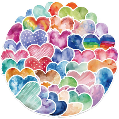 50 PCS Love Stickers Heart Sticker Cute Sticker for Journaling Laptop Scrapbook Water Bottles Guitar Suitcase Phone Snowboard Waterproof Vinyl Gifts for Women Girl Kids Adult Teens