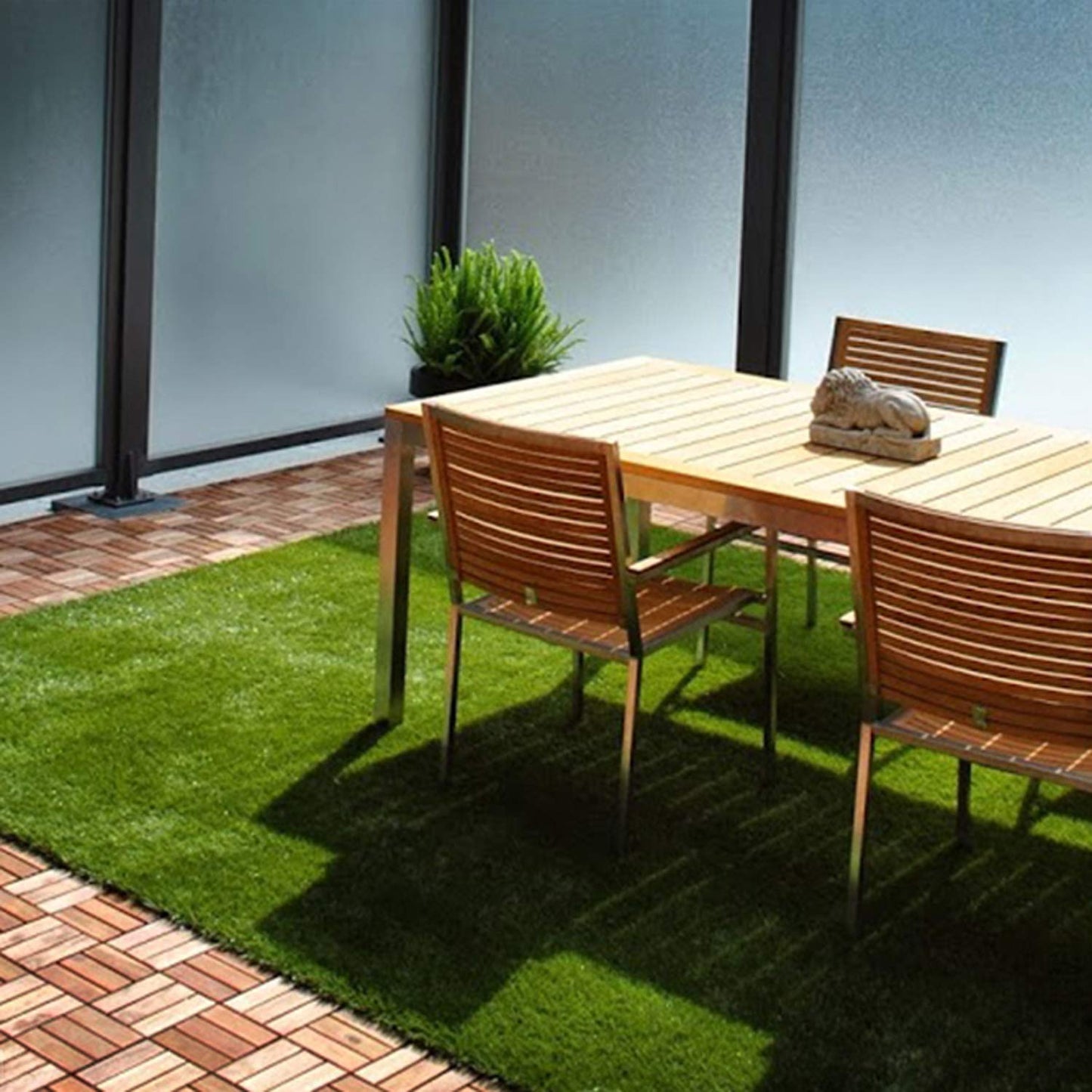 simpa 2 x Quality Non Fade Artificial Grass Pile Roll - 4m x 1m / 13ft x 3.3ft - 20mm Pile Height - Astro Turf Fake Lawn - Tested for Extreme Weather Conditions.