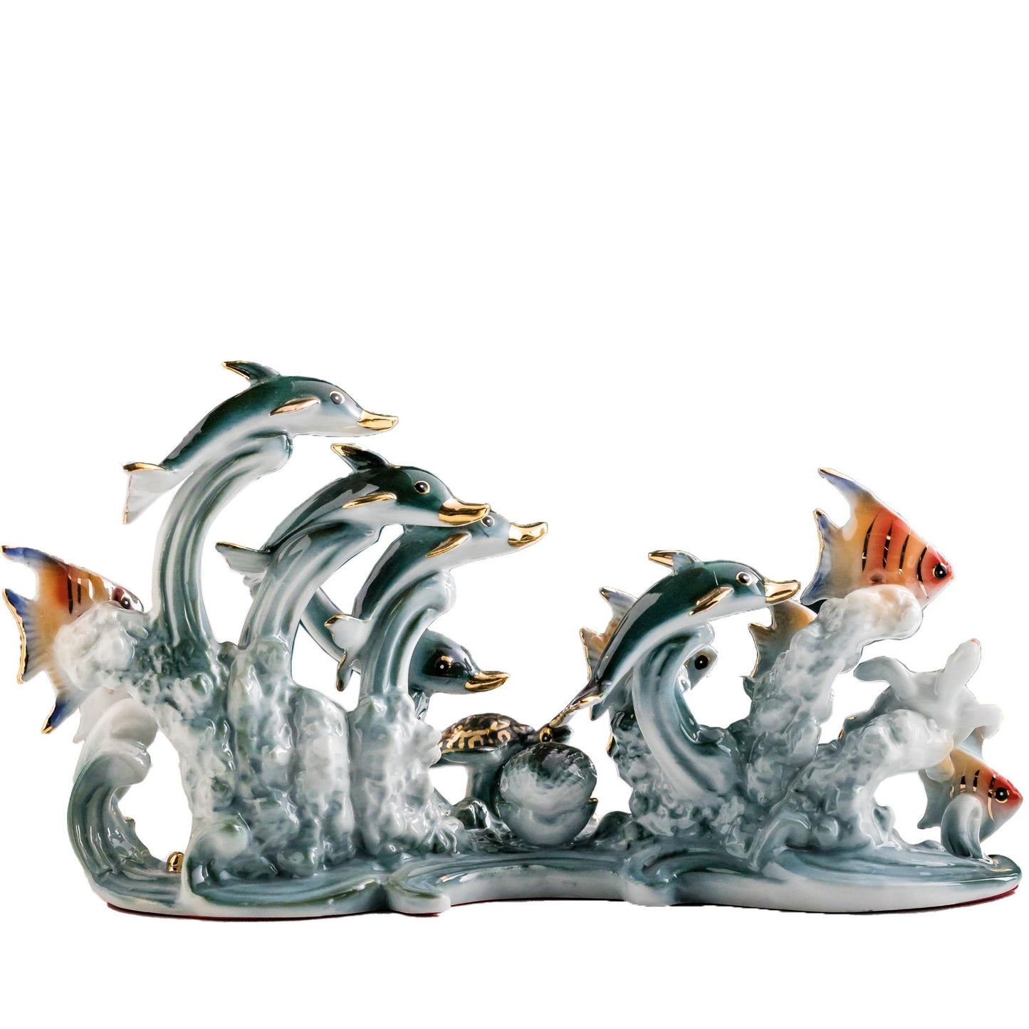 MTME Porcelain Figurines, Family in The sea, memorialbilia, Sculpture Home Decor (Y)