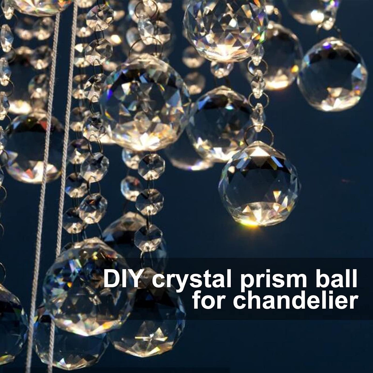 MerryNine 40mm Clear Crystal Ball Prism Sunshine Catcher Rainbow Pendants Maker, Hanging Crystals Prisms for Windows, for Feng Shui, for Gift(40mm/1.57" 10pack)