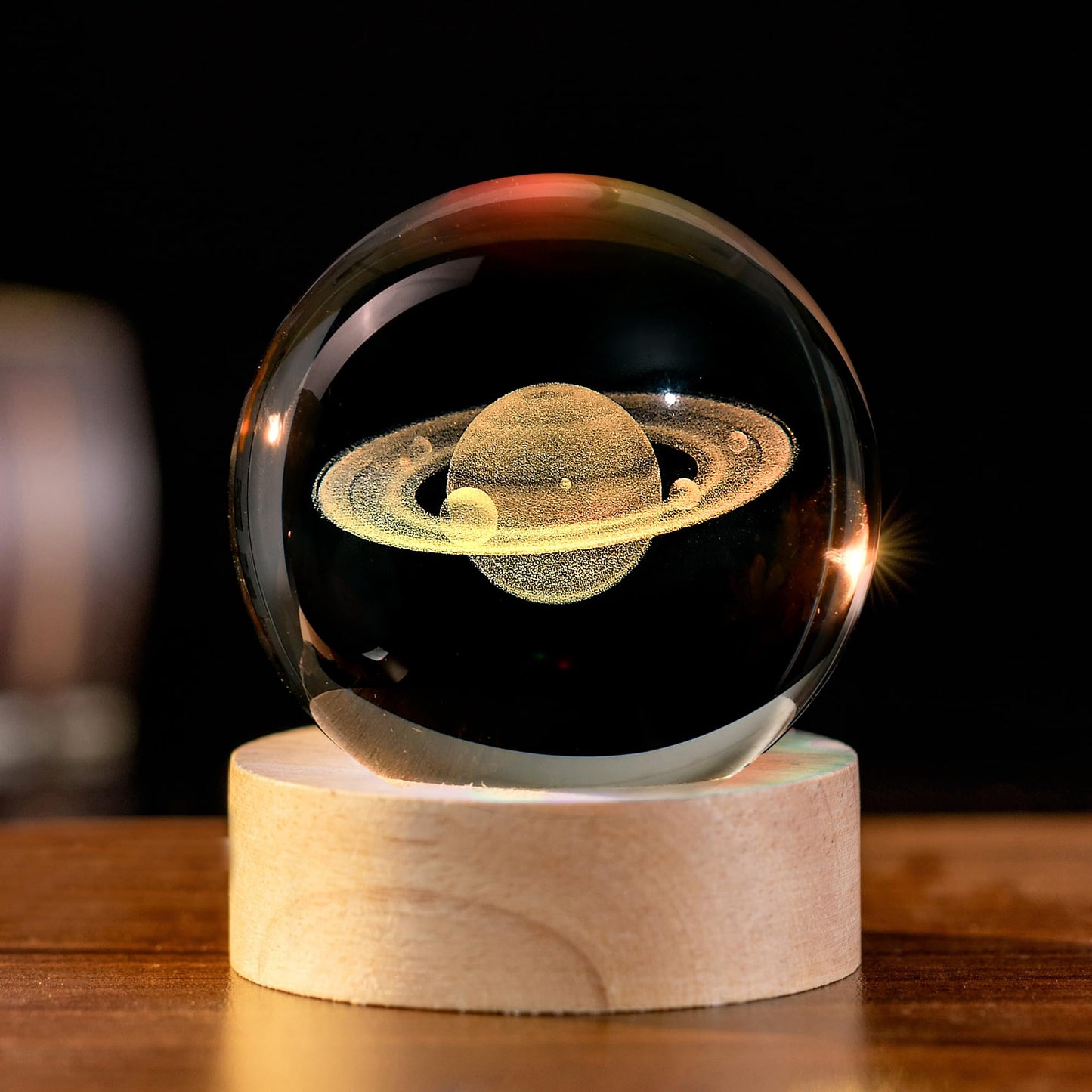 IFOLAINA Saturn Gifts for Boyfriends Husbands 3D Saturn Crystal Ball Lamp Planet Model Decor Space Universe Gifts for Astronomy Lovers