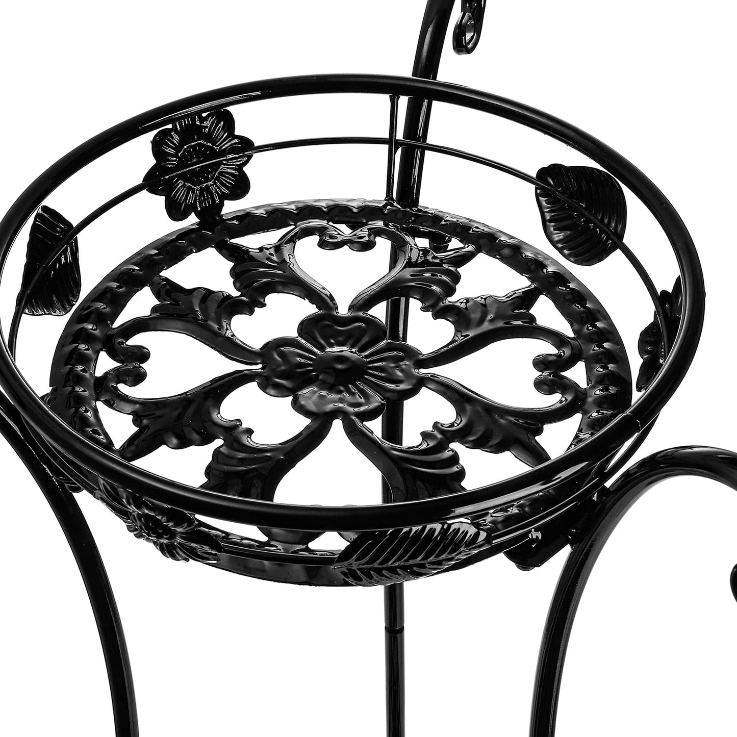 Yesland 2 Pcs Metal Plant Stand Indoor Outdoor, 2 Tier Black Iron Flower Plant Stand 26 Inches Detachable Tall Modern Plant Shelf Holder for Corner, Patio, Living Room, Garden