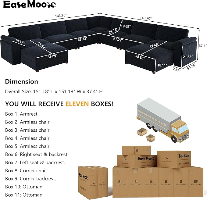 EASE MOOSE Oversized Modular Sectional Sofa
