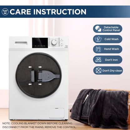 Westinghouse Electric Blanket Heated Throw, Super Cozy Soft Flannel 50"" x 60"" Heated Throw with 6 Fast Heating Levels & 2-10 Auto-Off, Machine Washable, ETL&FCC Certification, Navy Blue