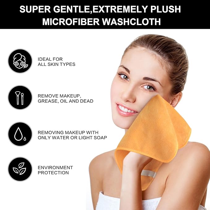 SINLAND Microfiber Facial Cloths Fast Drying Washcloth 12inch x 12inch