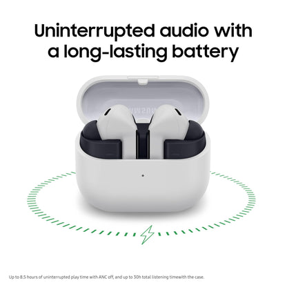 SAMSUNG Galaxy Buds 3 FE (2025) True Wireless Bluetooth Earbuds, Active Noise Cancellation, Powerful Sound, Clear Calls, Long Lasting Battery, Hands Free AI, Gray [US Version, 2 Year Warranty]
