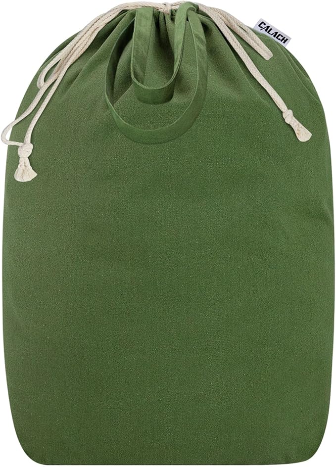 Canvas Laundry Bags with Handles & Square Base 18"Lx18"Wx27.6"H, Extra Large