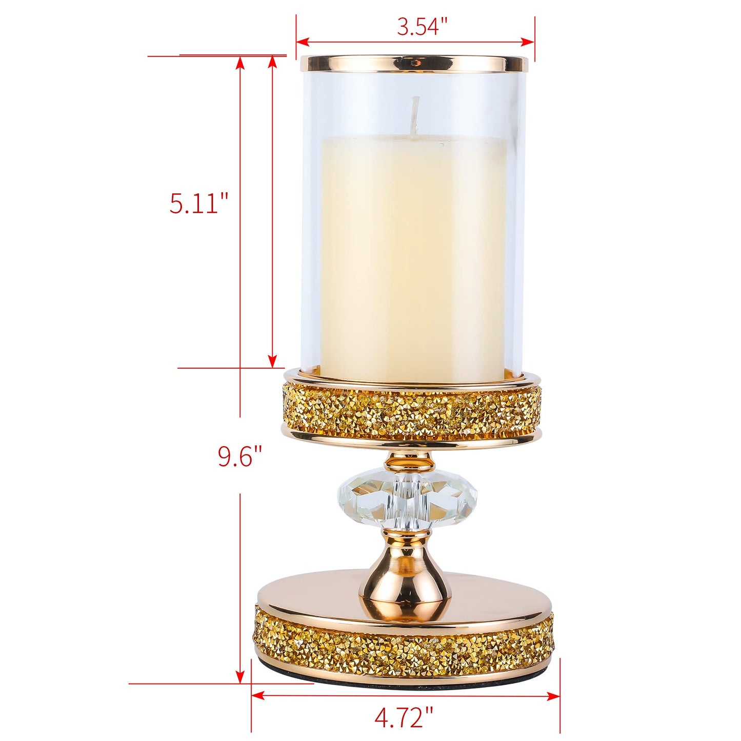 Candle Holder, Pillar Candle Holders, Crystal Candlesticks Holder for Wedding, Parties, Events, Chirstmas,Home Decor, Table Centerpieces CH028D (S)