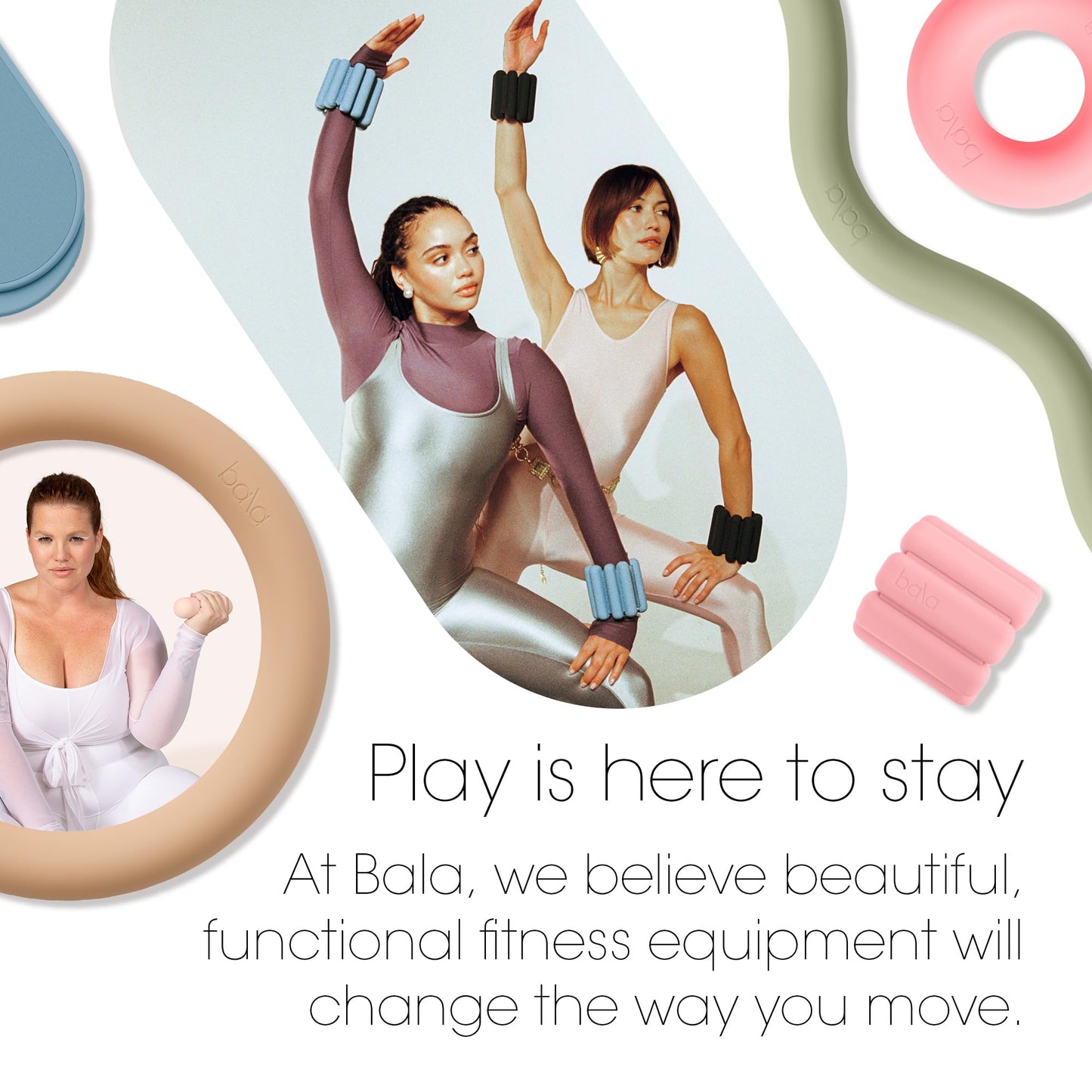 Bala Bangles & Bala Bars Home Workout Equipment Bundle - Blush