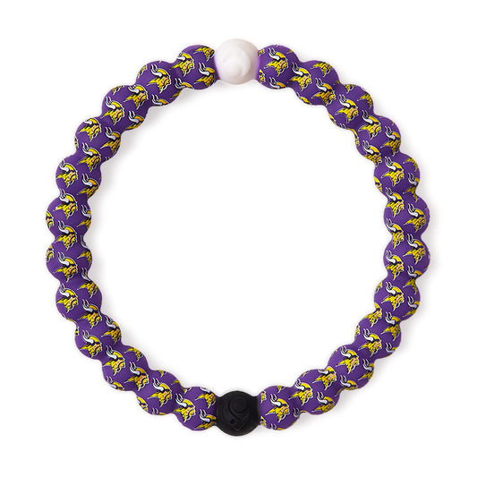 Lokai Silicone Beaded Bracelet for Men & Women, NFL Football Collection - Minnesota Vikings, Logo, Medium - Silicone Jewelry Fashion Bracelet Slides-On for Comfortable Fit