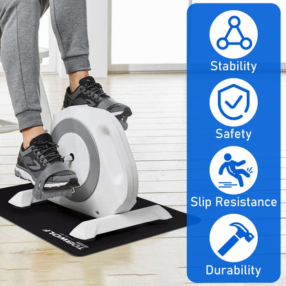 TOBWOLF Non-Slip Workout Mat for Under Desk Ellipticals, Exercise Mat for Ellipse Leg Exerciser Machine, Apply to Foot & Leg Pedal Exerciser for Seniors Fitness, Enhanced Stability & Floor Protection