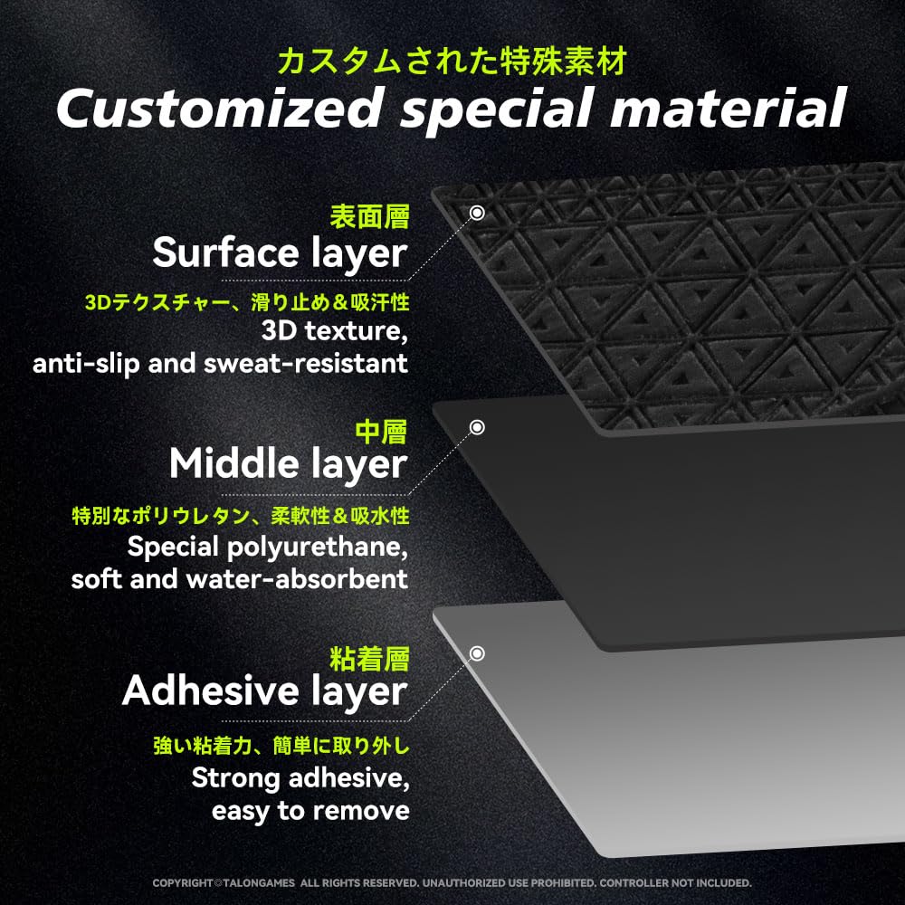 TALONGAMES PS5 Controller Grip Compatible with PlayStation 5 DualSense, PS5 Controller Accessories, Anti-Skid, Sweat-Absorbent, Pre-Cut, Easy to Install (Ultra Version, Black)