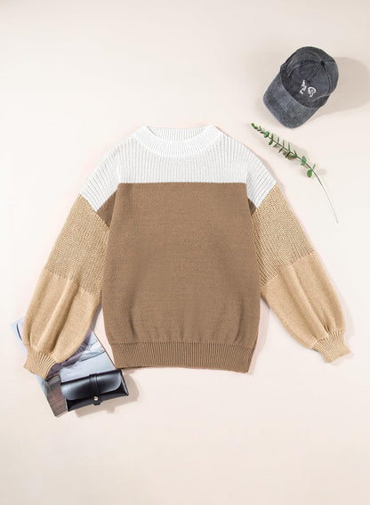 Dokotoo Women's Casual Long Sleeve Sweaters Loose Crewneck Knit Solid Pullover Sweater Jumper Tops