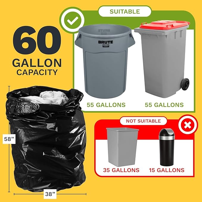 ToughBag 55 Gallon Trash Bags Heavy Duty